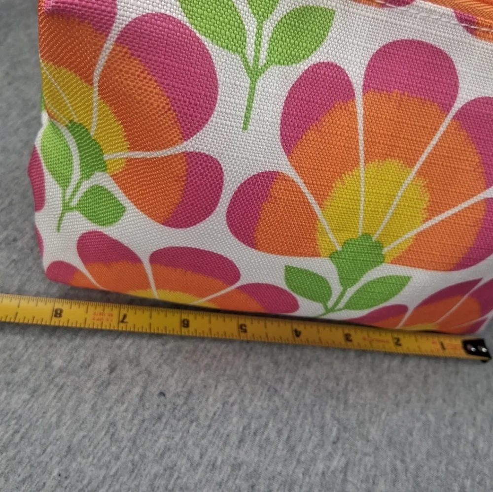 CLINIQUE Floral Print Cosmetic Makeup Bag Zipper Pouch 9.5